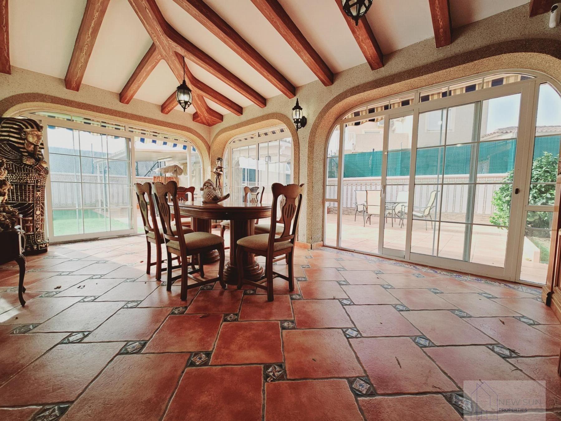 Pool area in villa for sale in Torrevieja