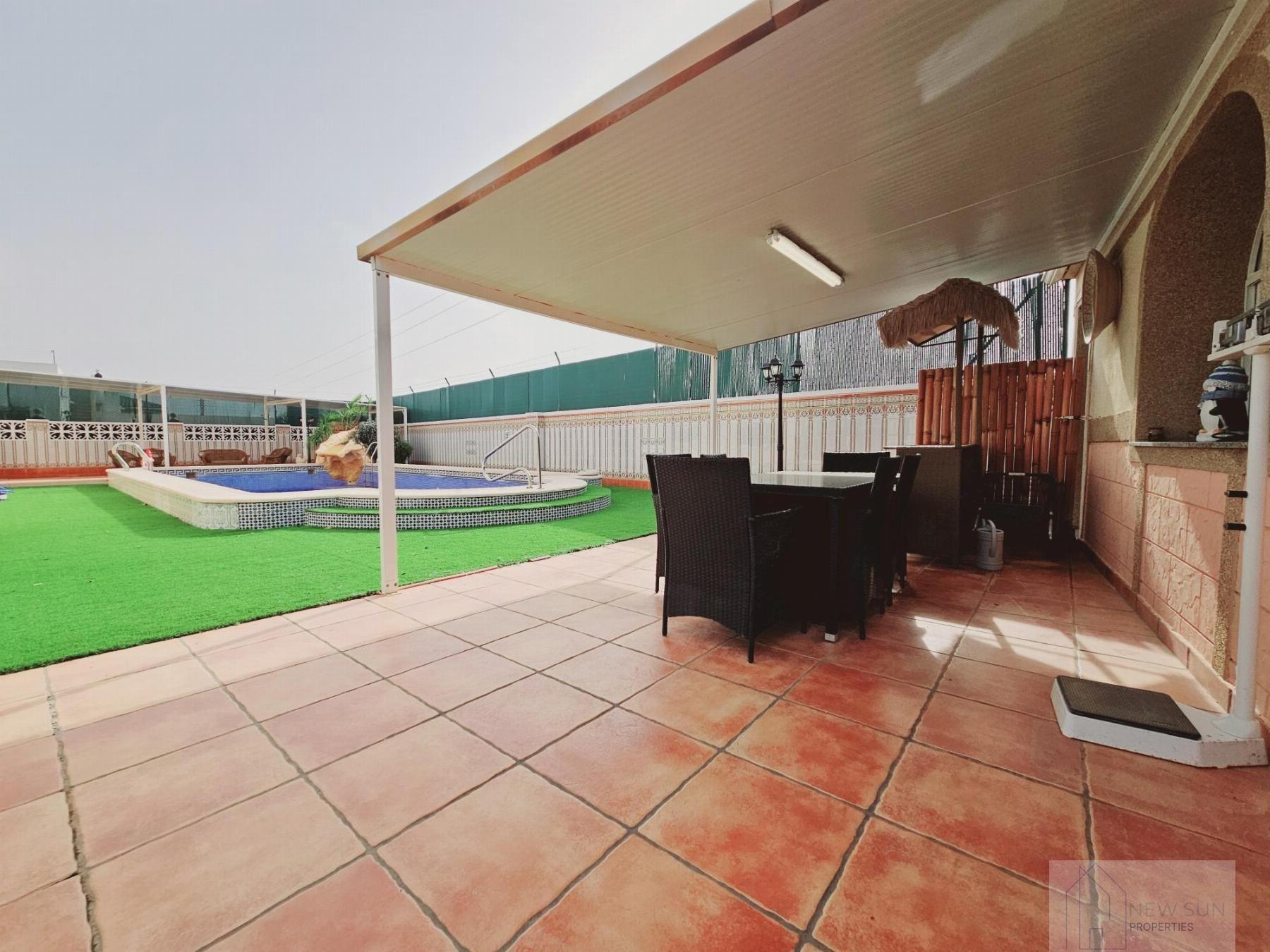 Pool area in villa for sale in Torrevieja