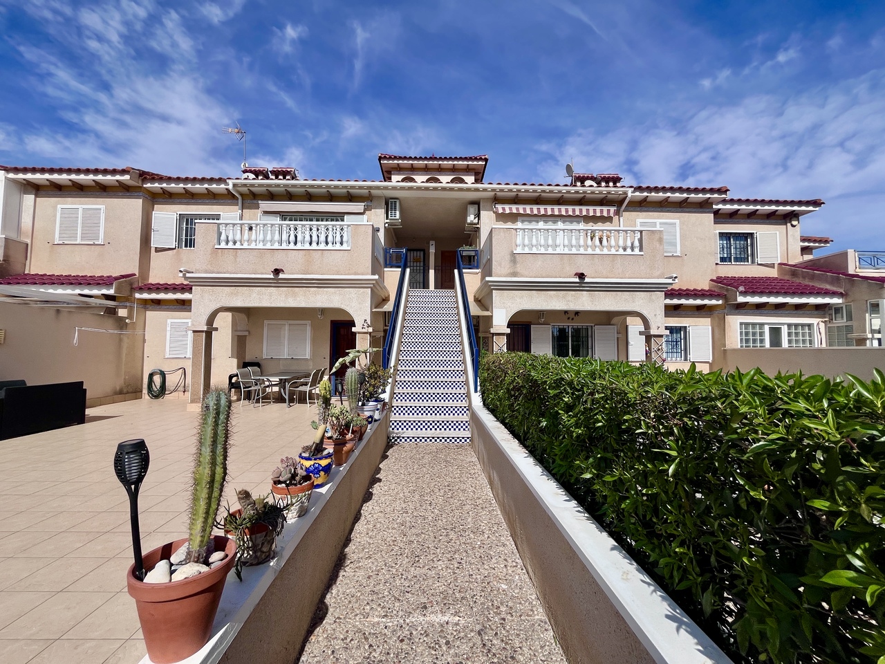 Pool area in penthouse for sale in Playa Flamenca