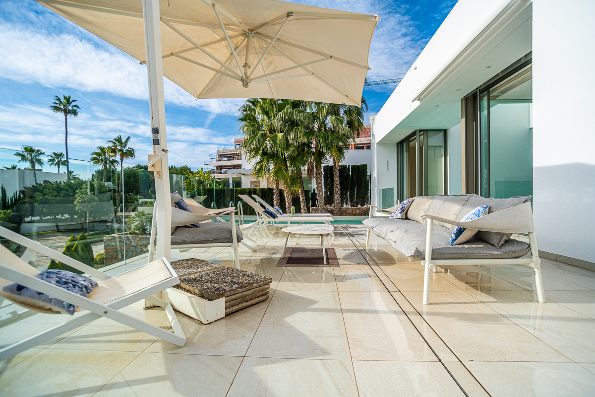 Pool area in villa for sale in Las Colinas Golf