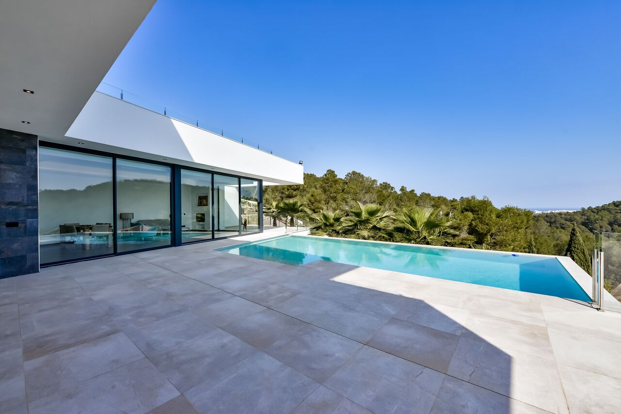 Pool area in villa for sale in javea