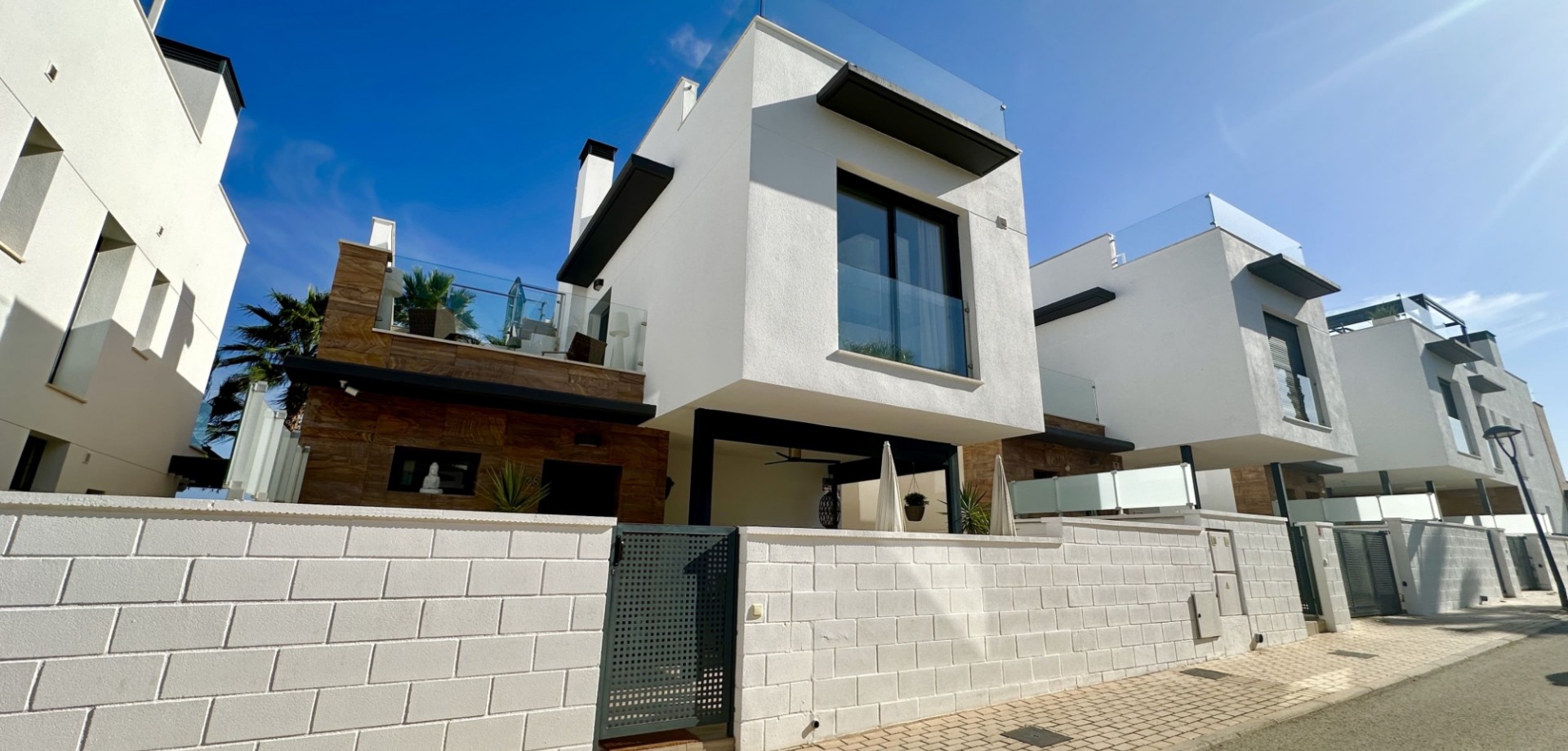 Pool area in villa for sale in Orihuela Costa