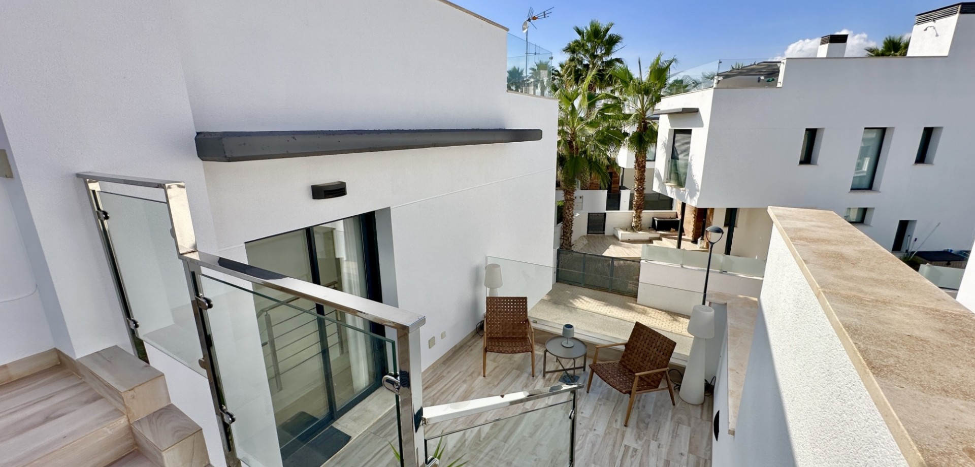 Pool area in villa for sale in Orihuela Costa