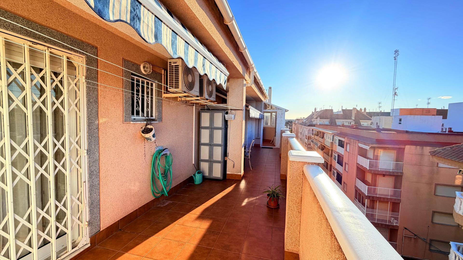 Terrace in penthouse for sale in Torrevieja