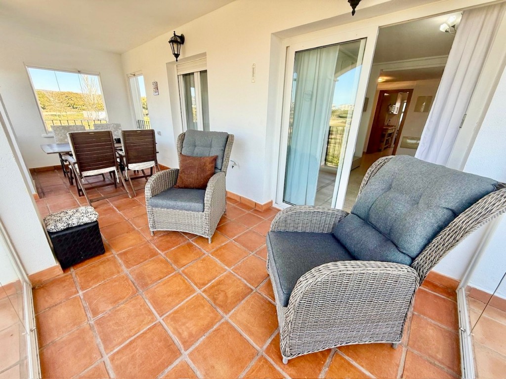 Terrace in apartment for sale in Hacienda Riquelme Golf Resort