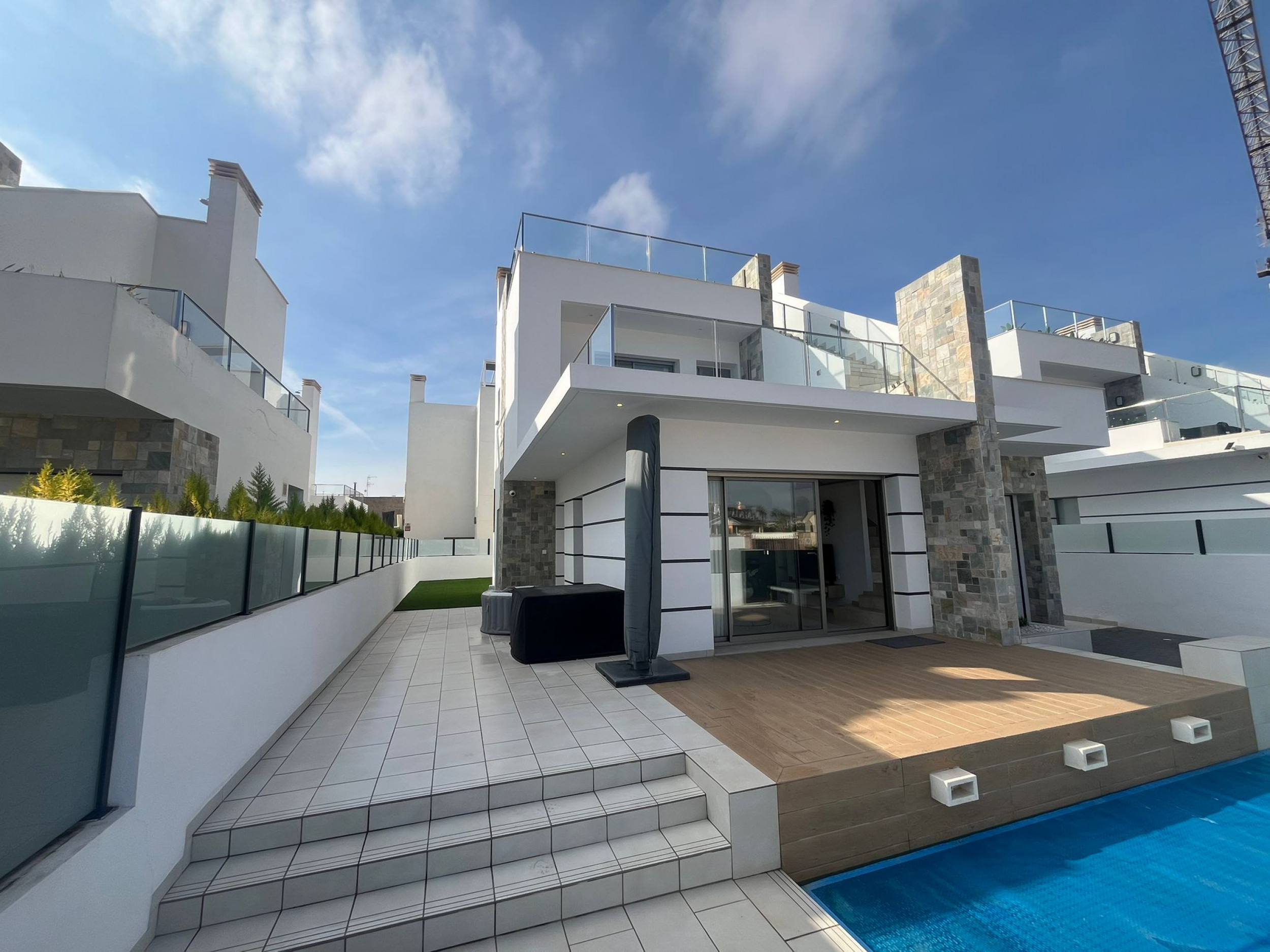 This stunning, contemporary detached villa, built in 2022, offers luxury coastal living in the highl
