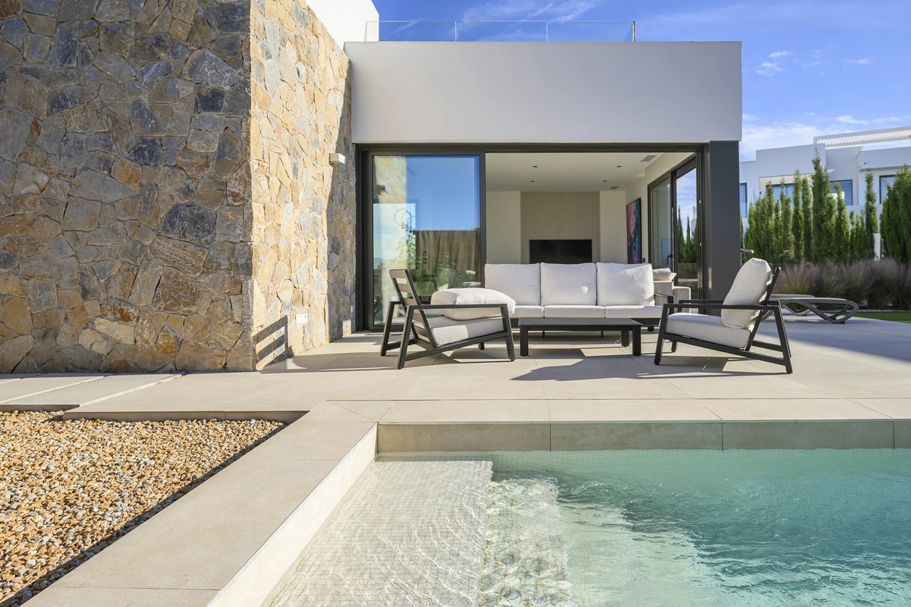 Pool area in villa for sale in Las Colinas Golf