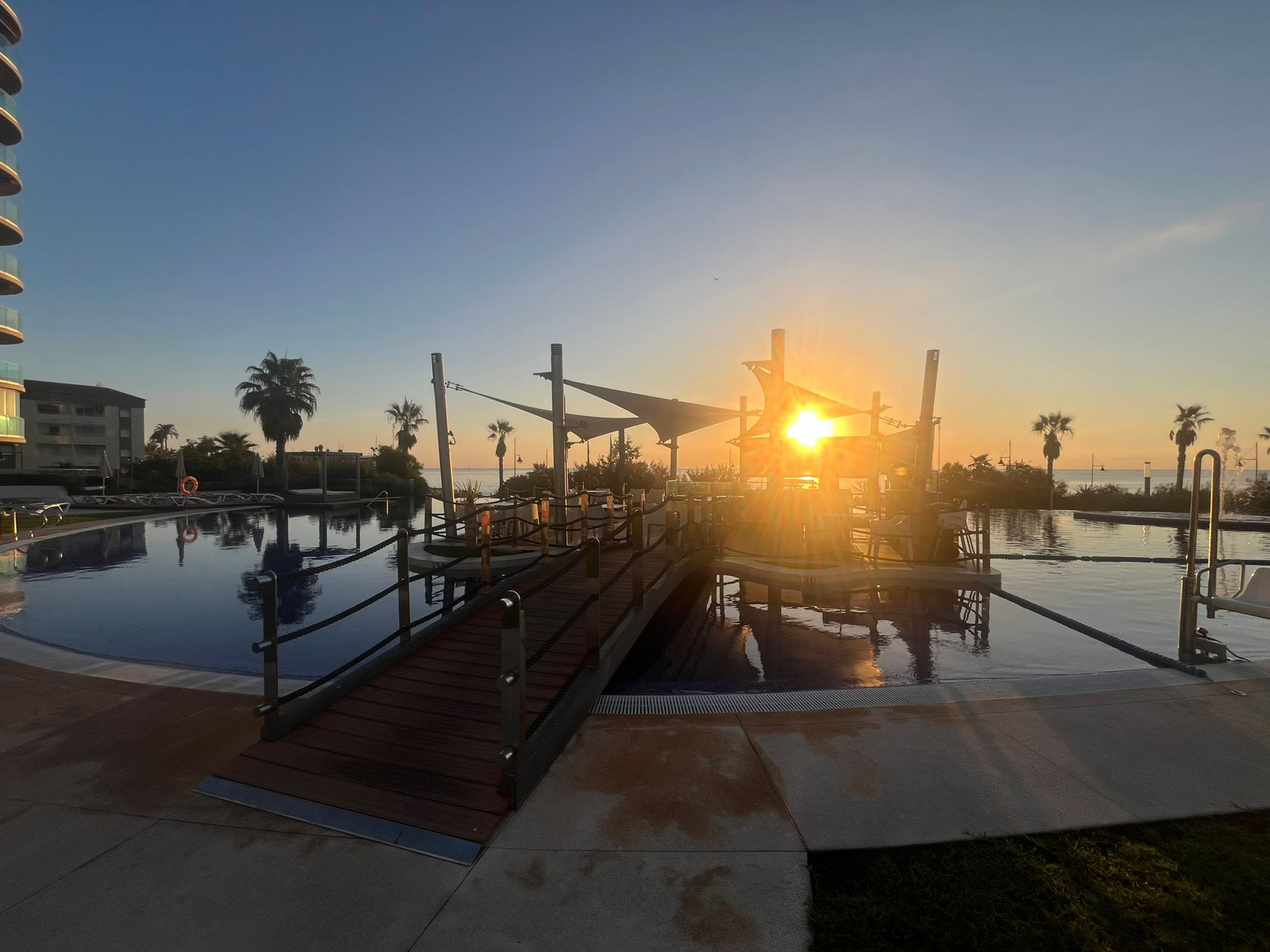Pool area in apartment for sale in Punta Prima