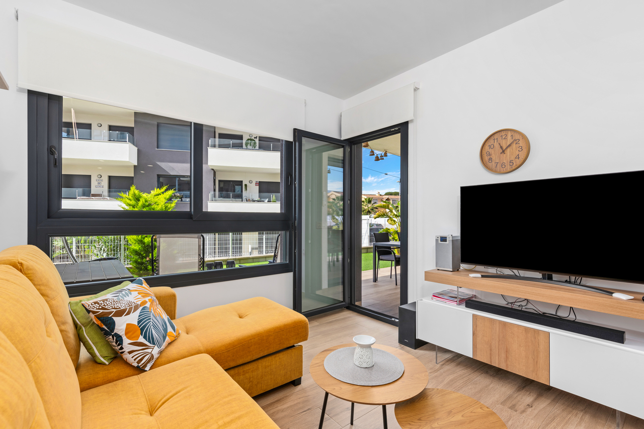 Pool area in apartment for sale in Villamartin
