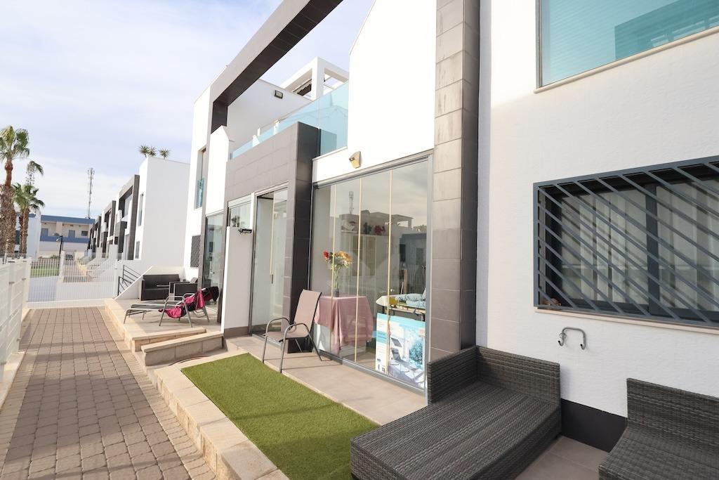 Pool area in bungalow for sale in Orihuela Costa