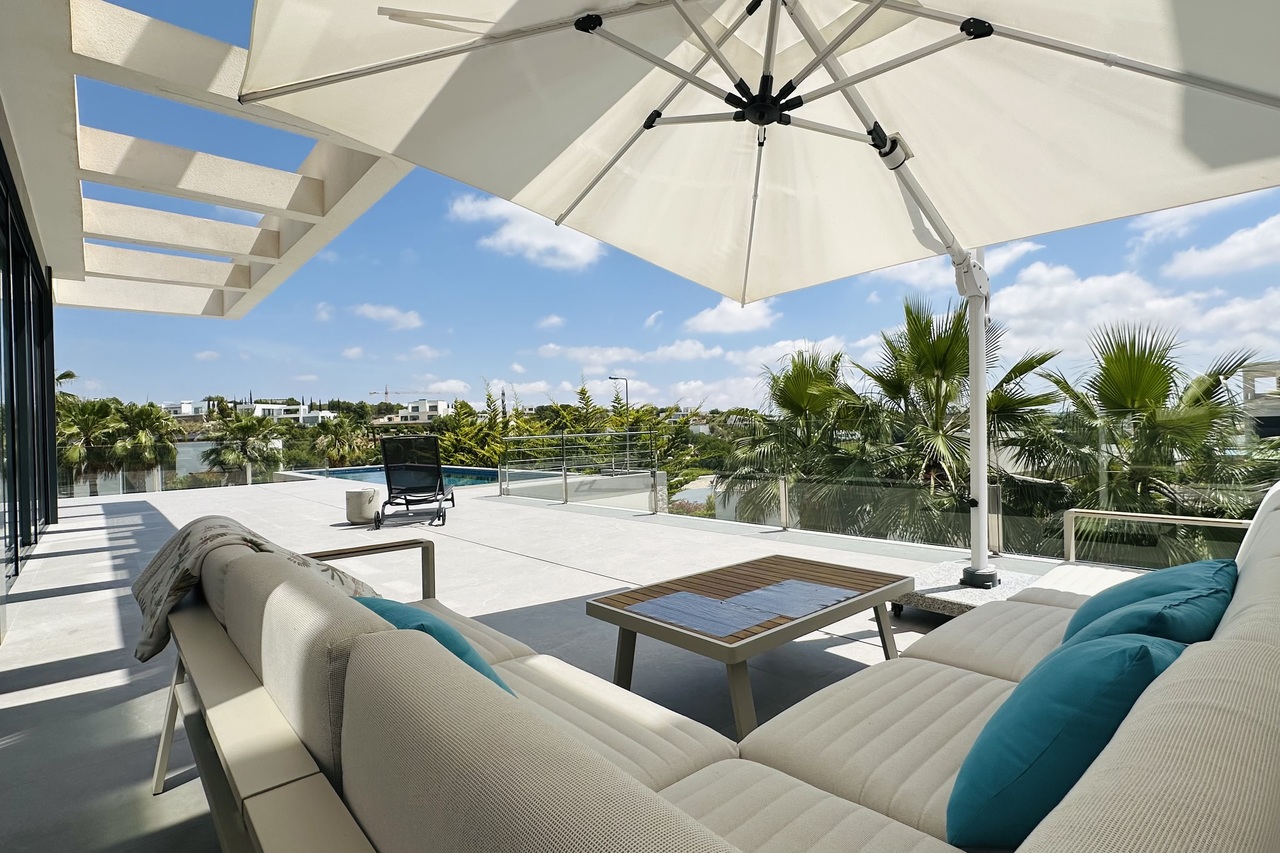 Pool area in villa for sale in Las Colinas Golf
