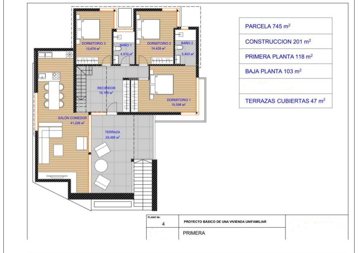 Master bedroom in villa for sale in Torrevieja