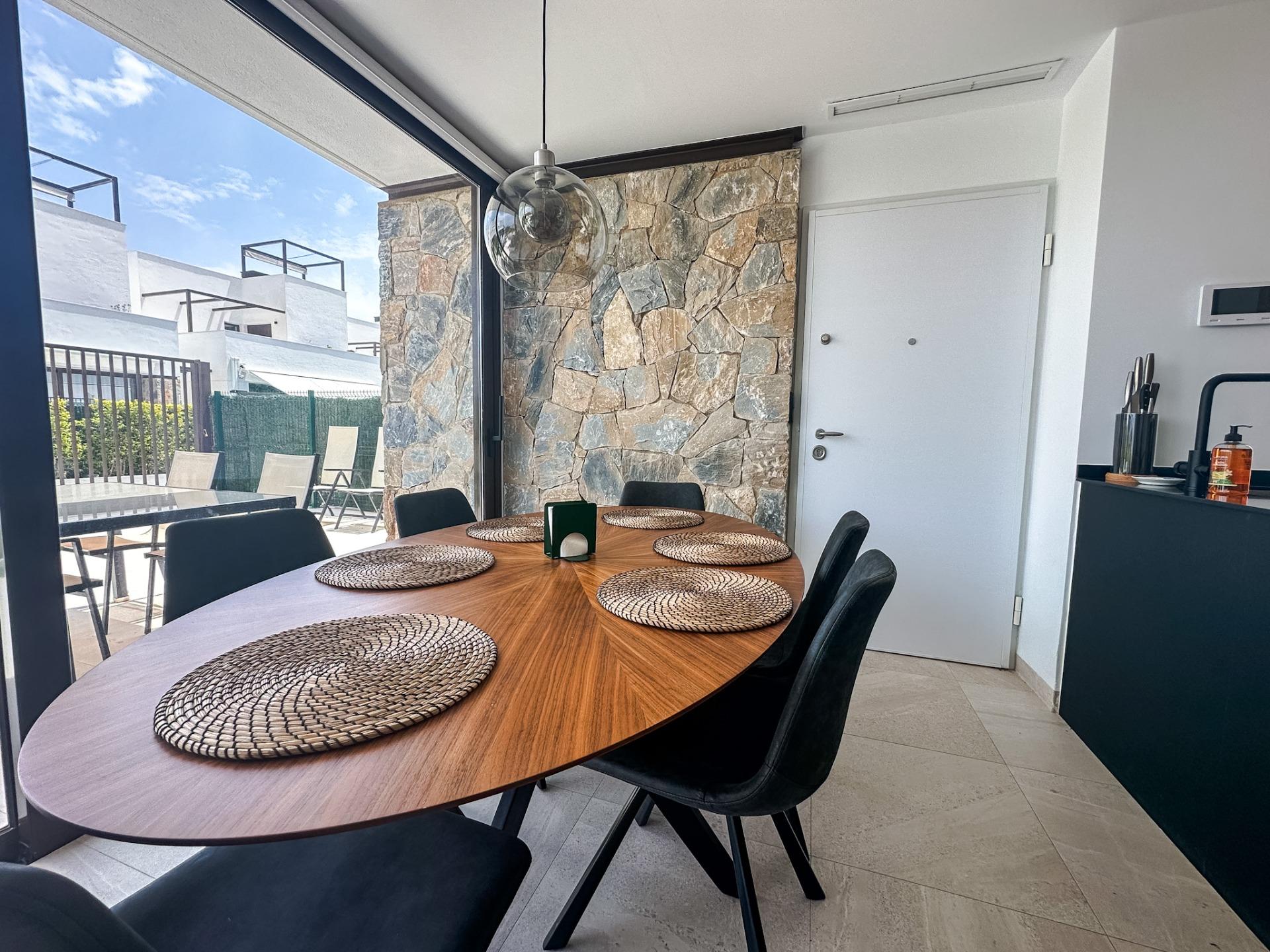 Pool area in villa for sale in Los Alcazares