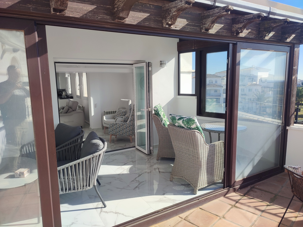 Terrace in apartment for sale in Hacienda Riquelme Golf Resort