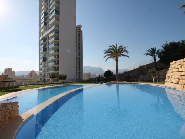 Pool area in apartment for sale in Benidorm