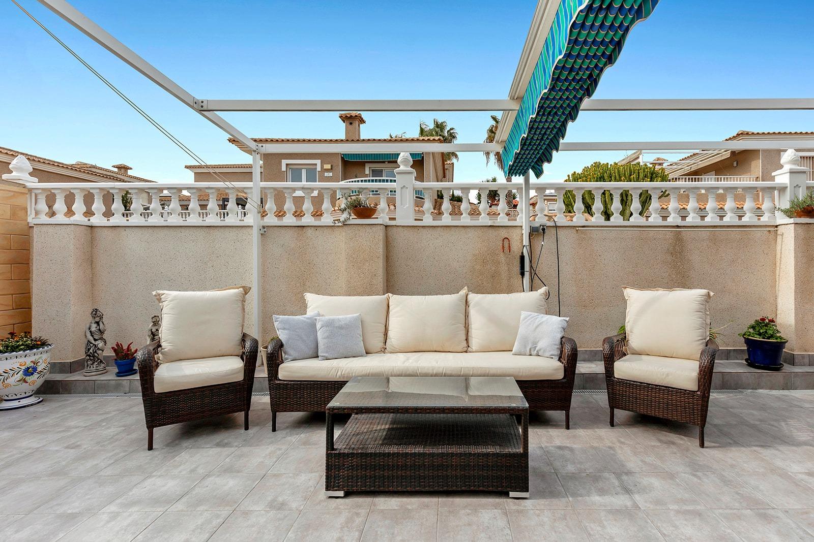 Pool area in villa for sale in Torrevieja