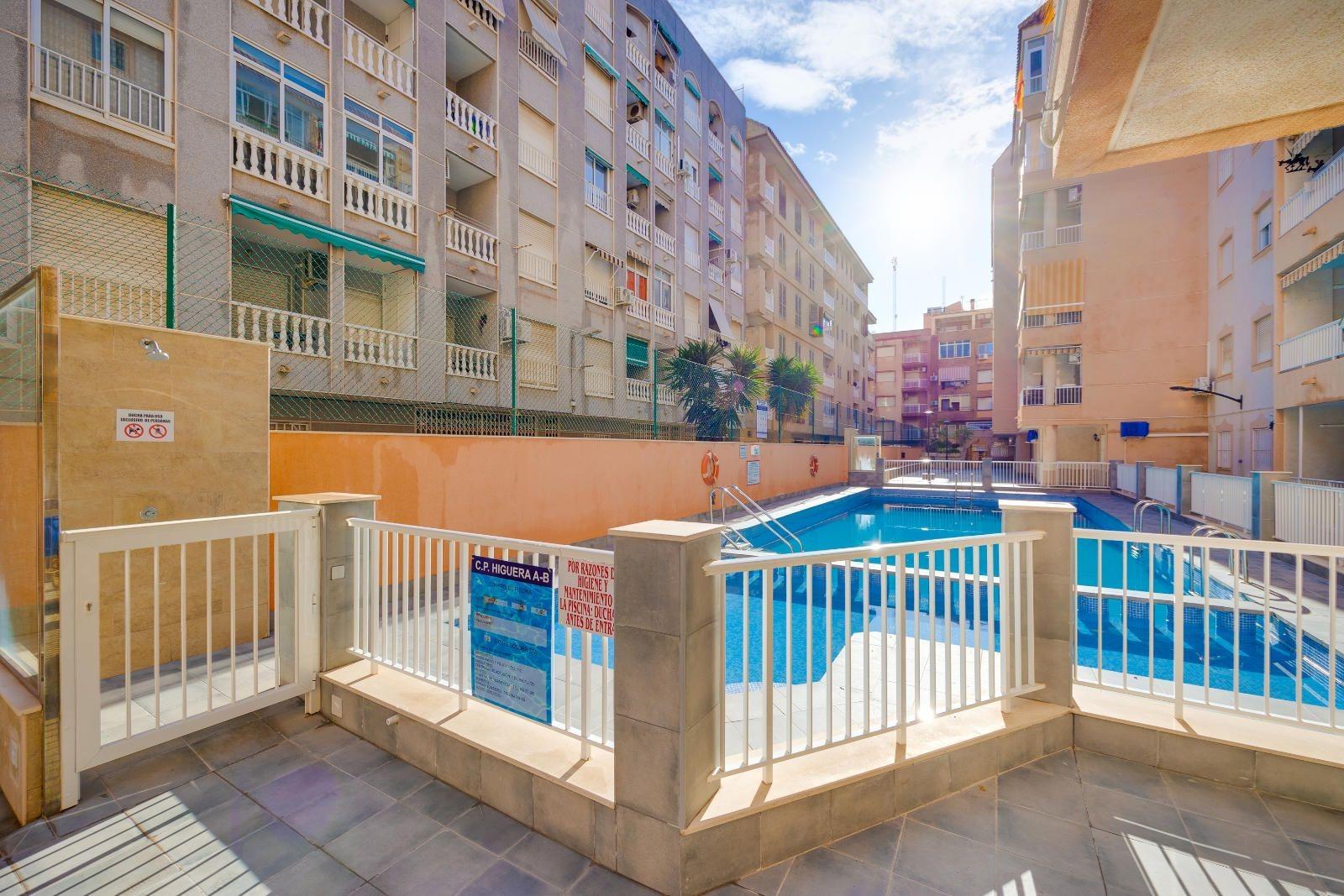 Pool area in apartment for sale in Torrevieja