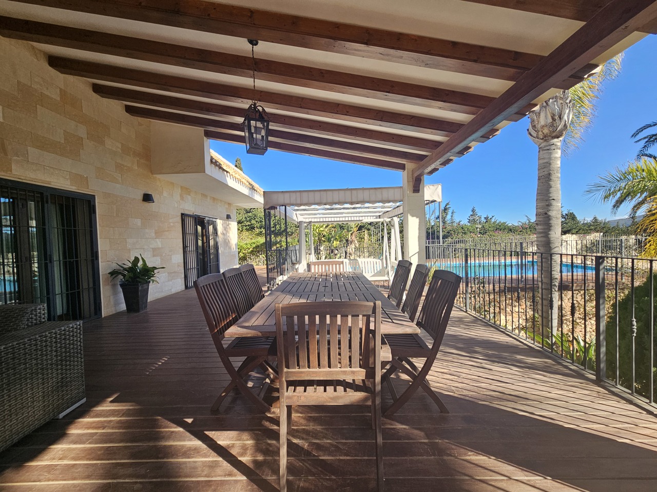 Pool area in villa for sale in La Manga Club