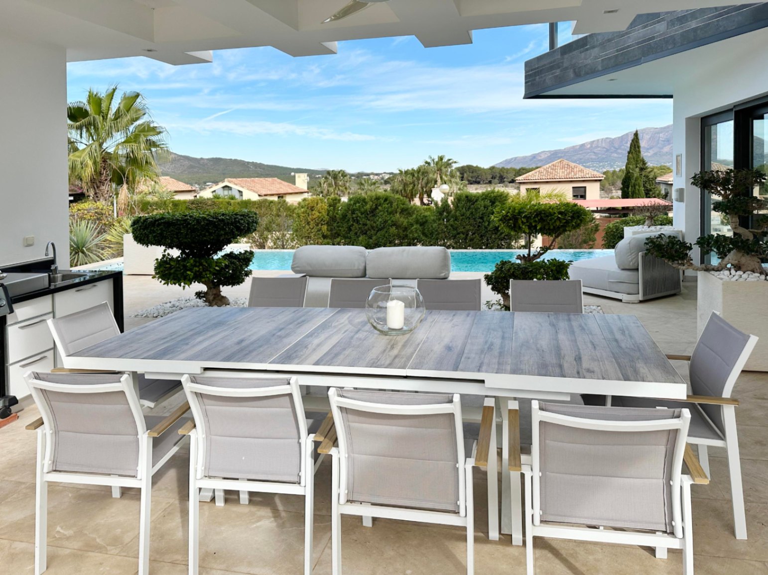 Pool area in villa for sale in javea