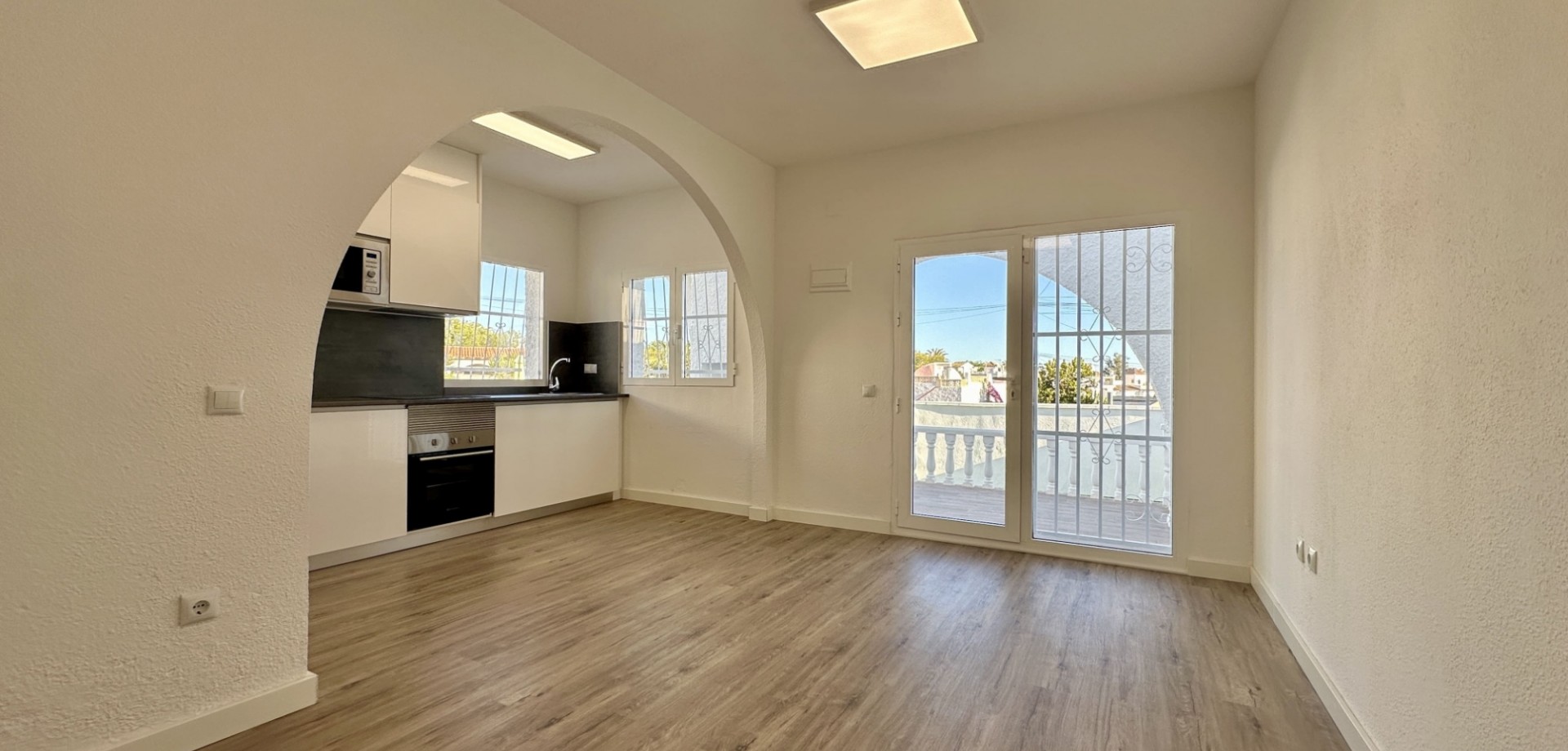 Pool area in bungalow for sale in Orihuela Costa