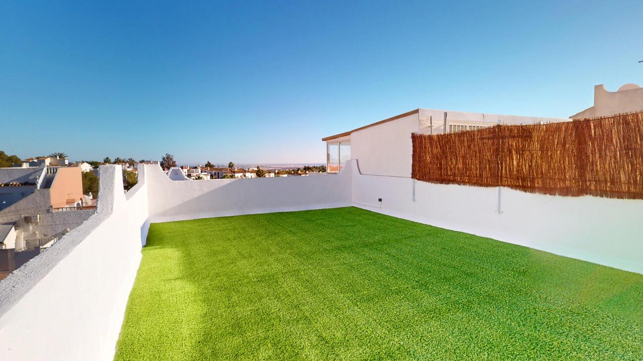 Pool area in bungalow for sale in Villamartin