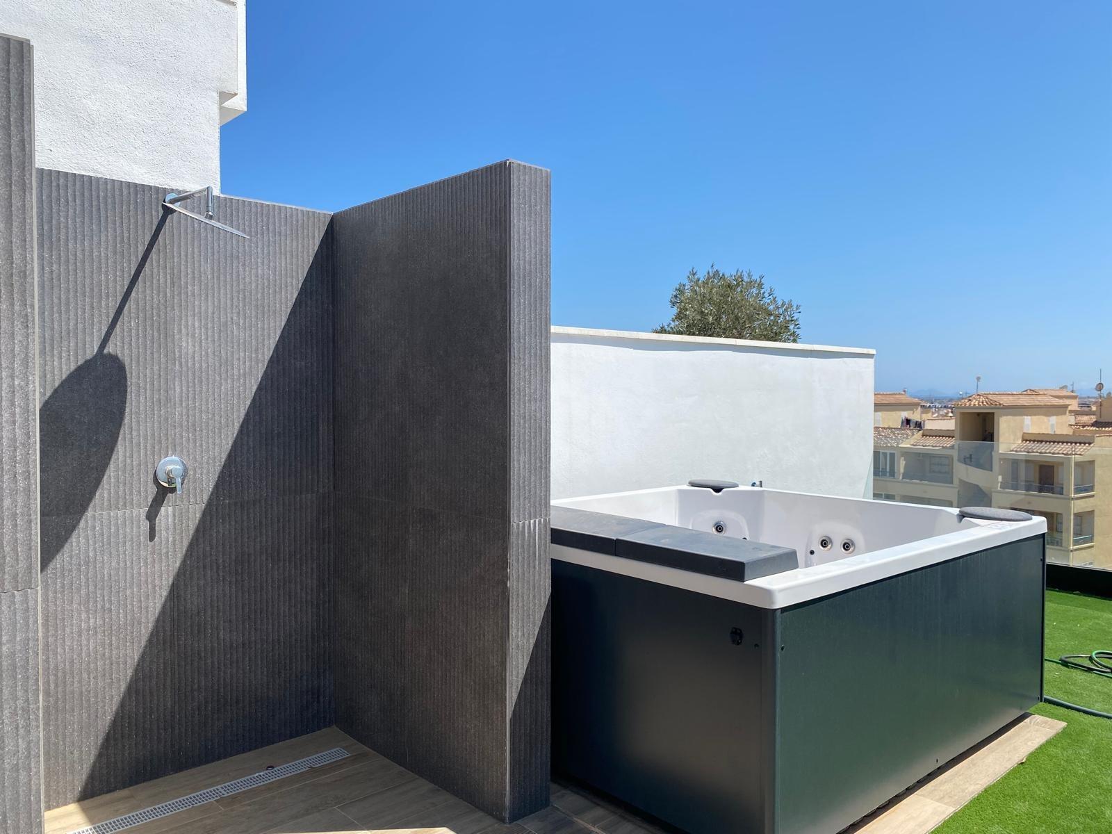 Pool area in penthouse for sale in Torrevieja