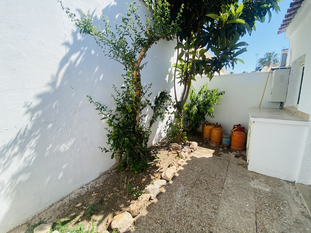 Pool area in bungalow for sale in Playa Flamenca