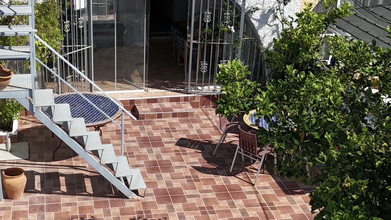 Pool area in bungalow for sale in Playa Flamenca