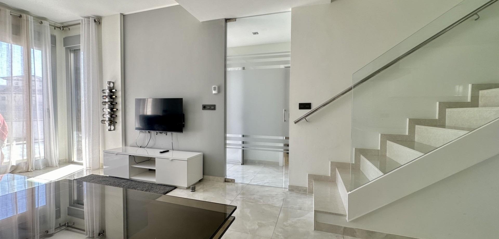Pool area in villa for sale in Orihuela Costa