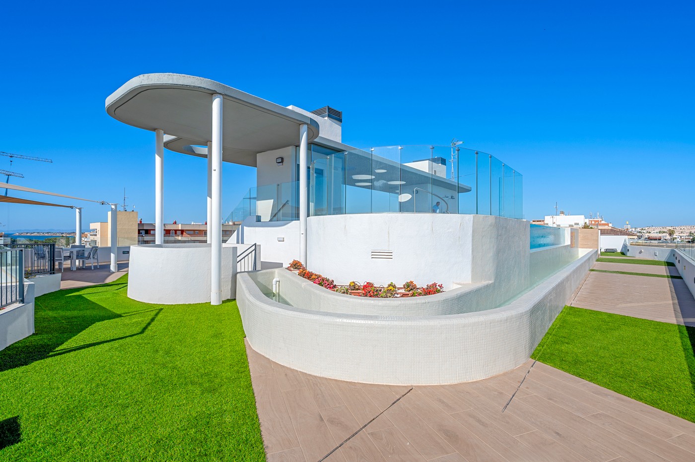 Pool area in apartment for sale in Orihuela Costa