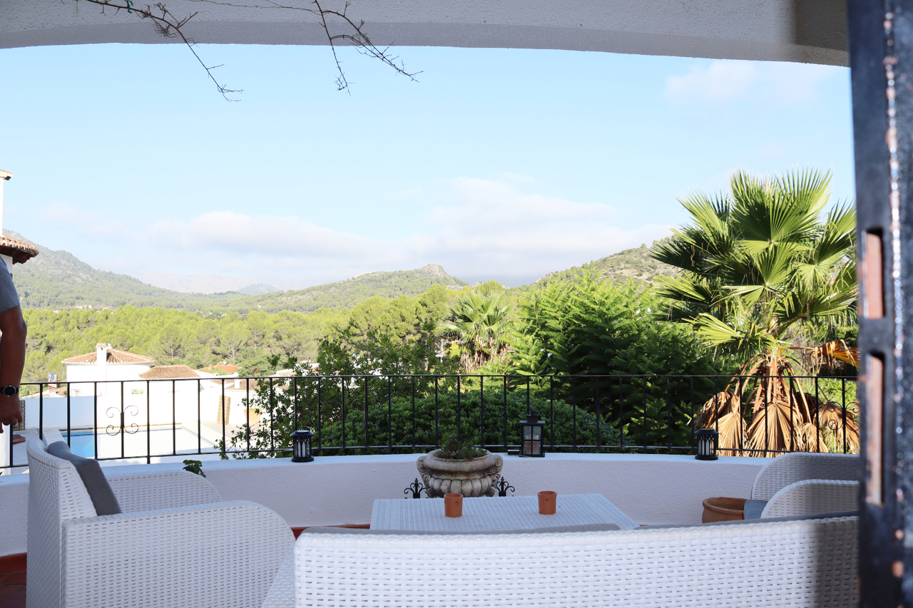 Pool area in villa for sale in Murla