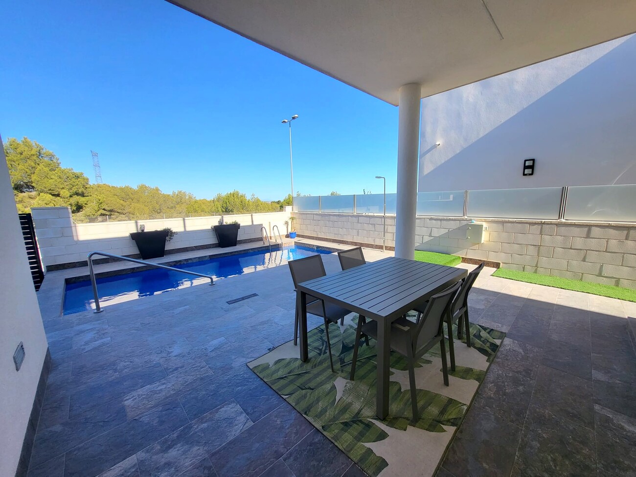 Pool area in villa for sale in Orihuela Costa