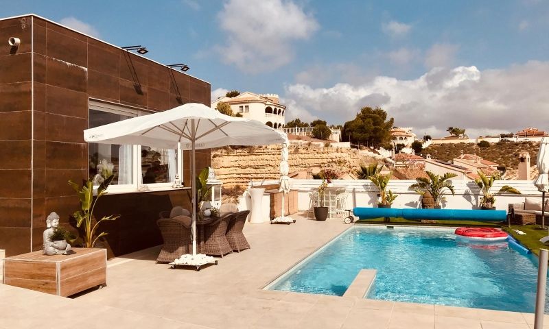 Pool area in villa for sale in Ciudad Quesada