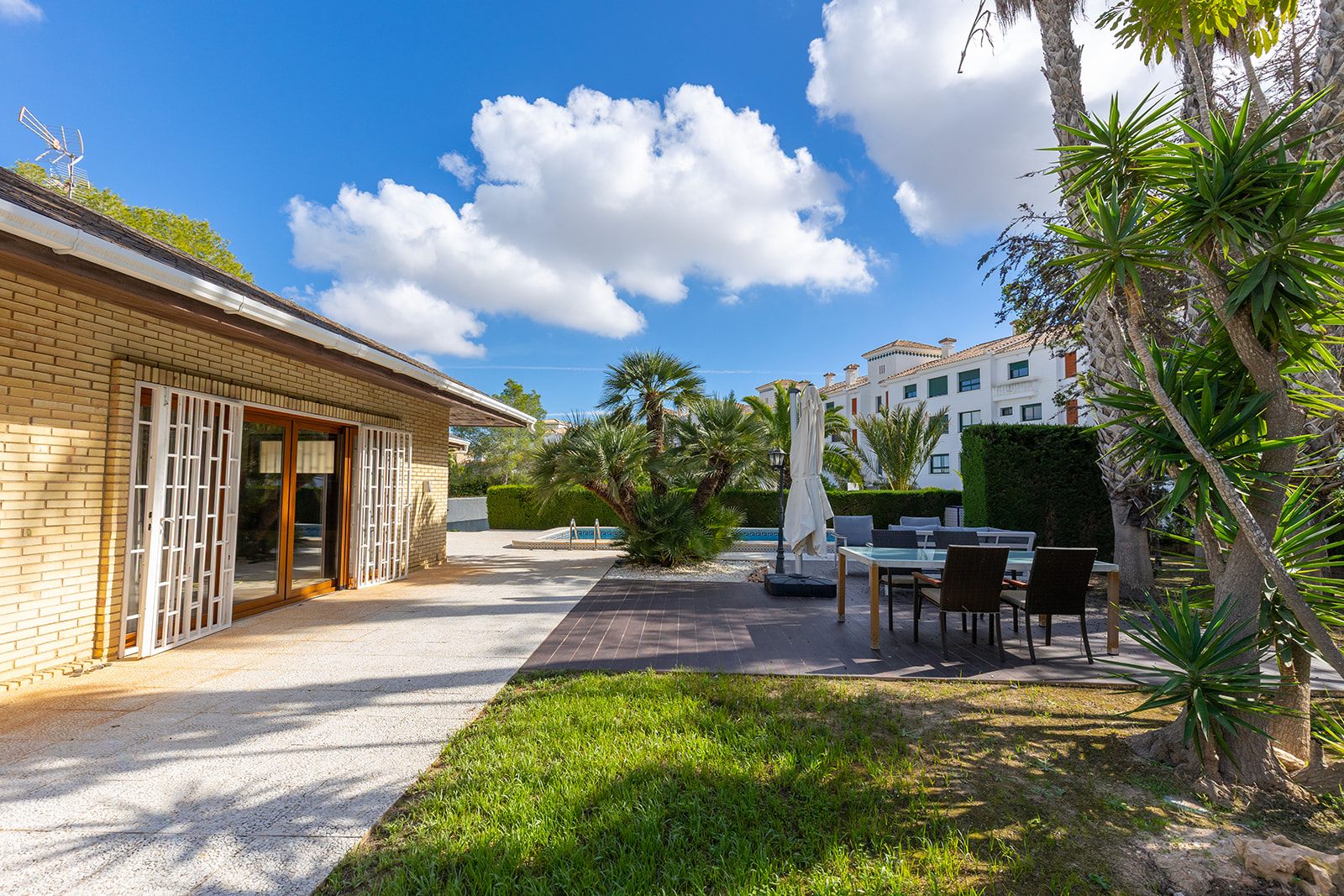 Pool area in villa for sale in Orihuela Costa