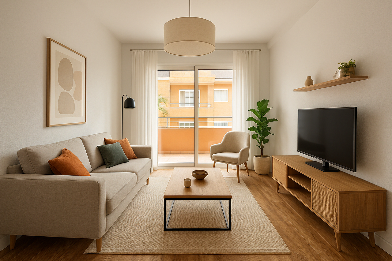 Living room in apartment for sale in San Miguel de Salinas