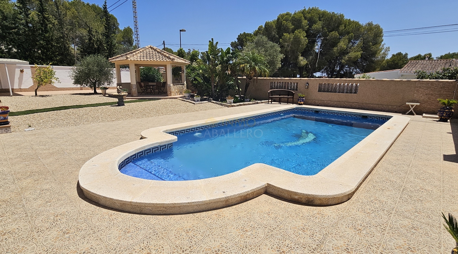 Pool area in villa for sale in Pinar de Campoverde