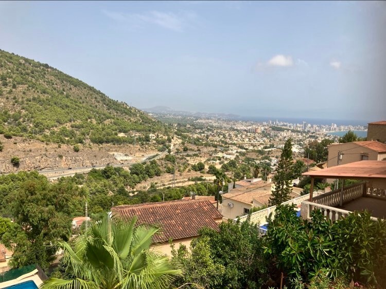 Pool area in villa for sale in Calpe
