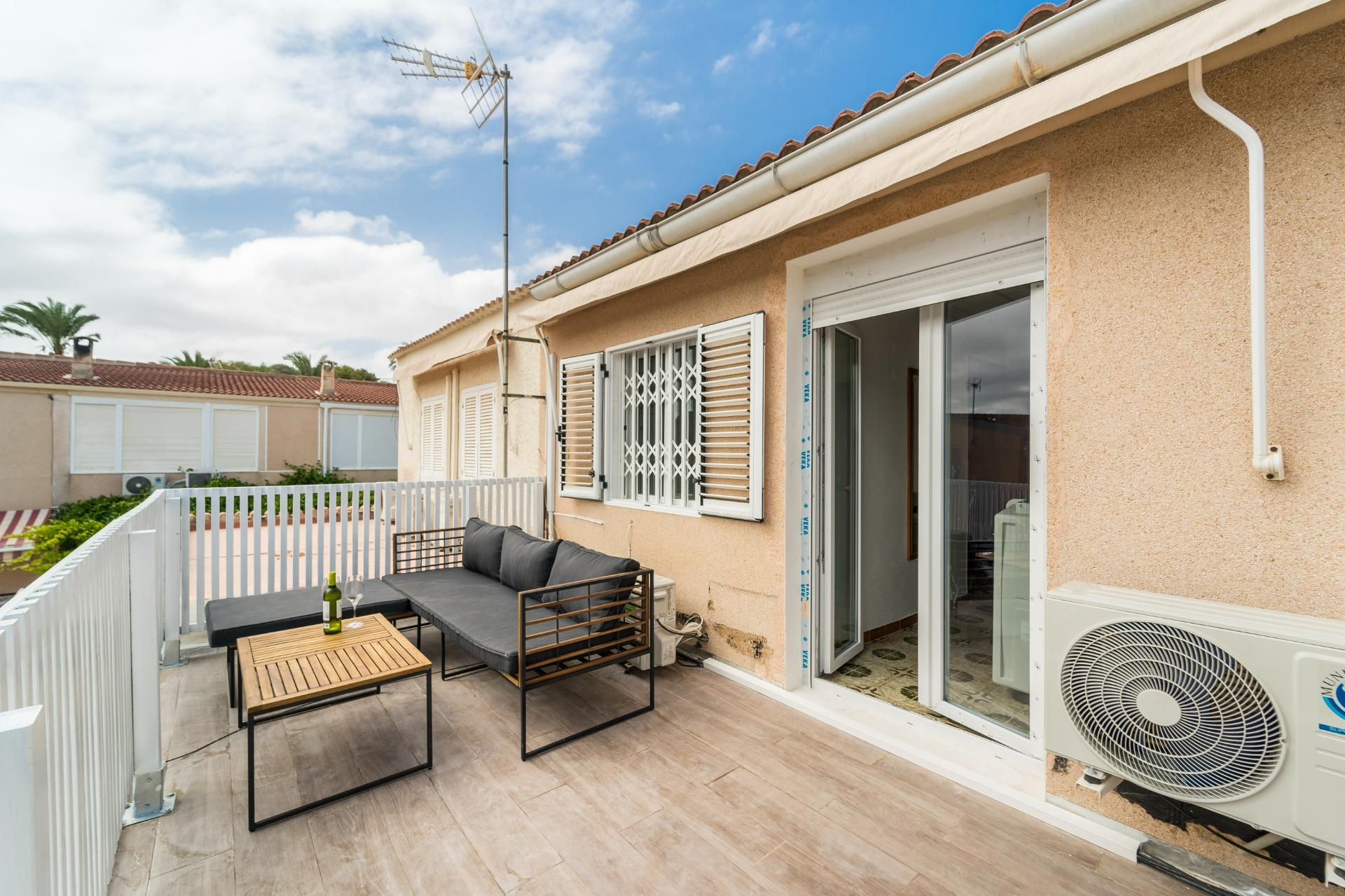 Pool area in duplex for sale in Torrevieja