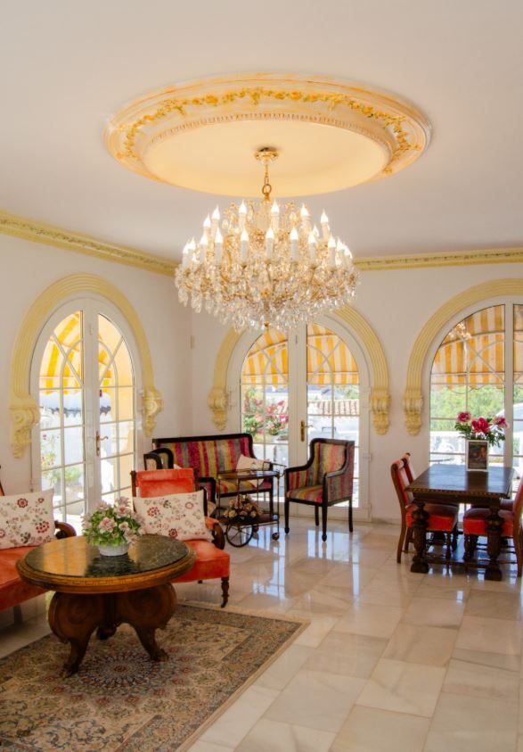 Pool area in villa for sale in Orxeta