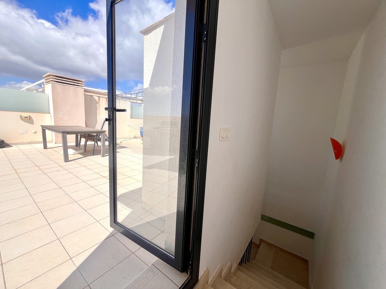 Master bedroom in penthouse for sale in Los Dolses