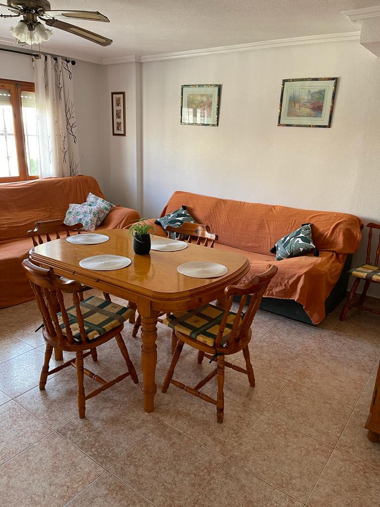 Dining area in bungalow for sale in La Mata