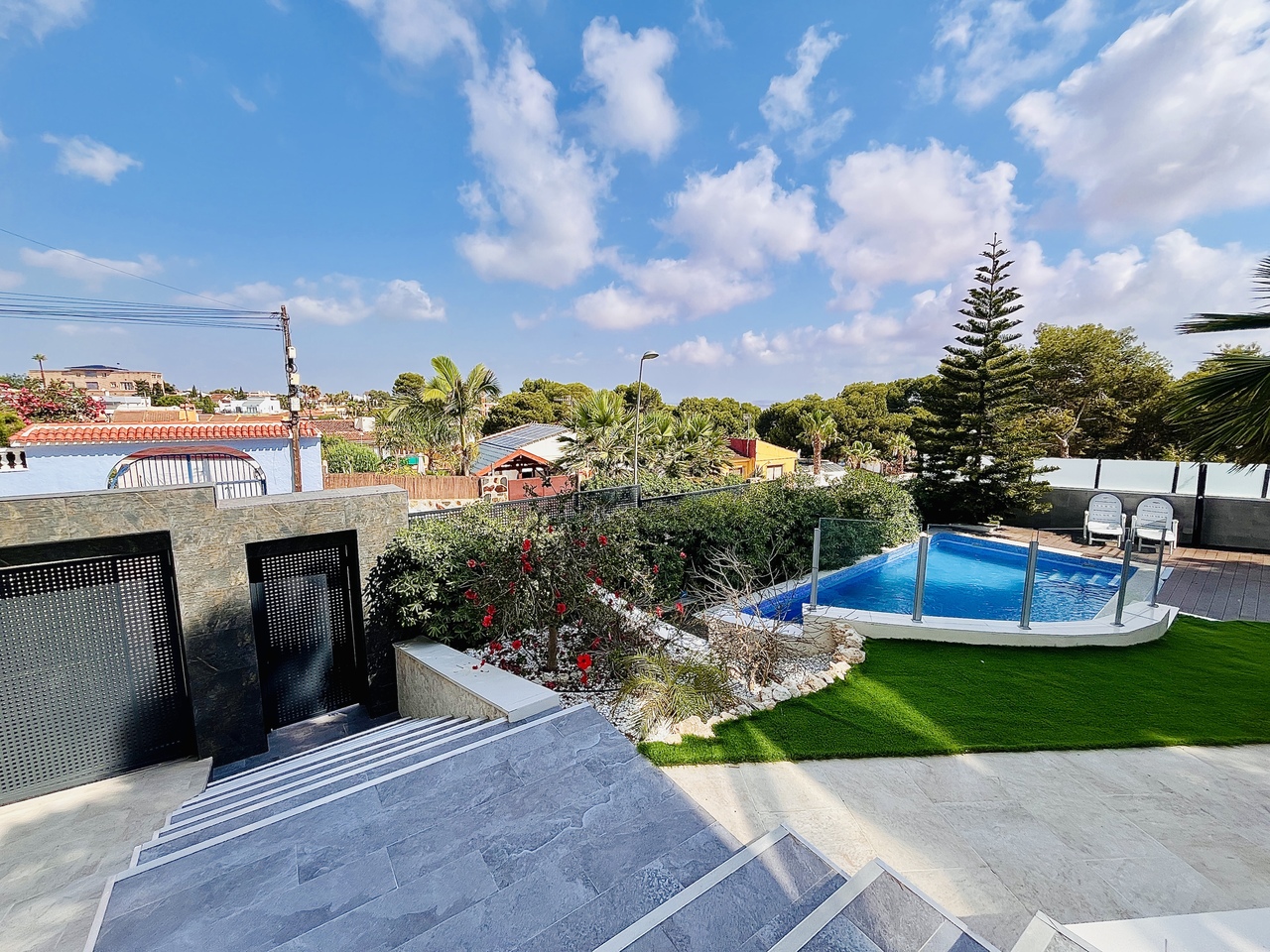 Pool area in villa for sale in Los Balcones