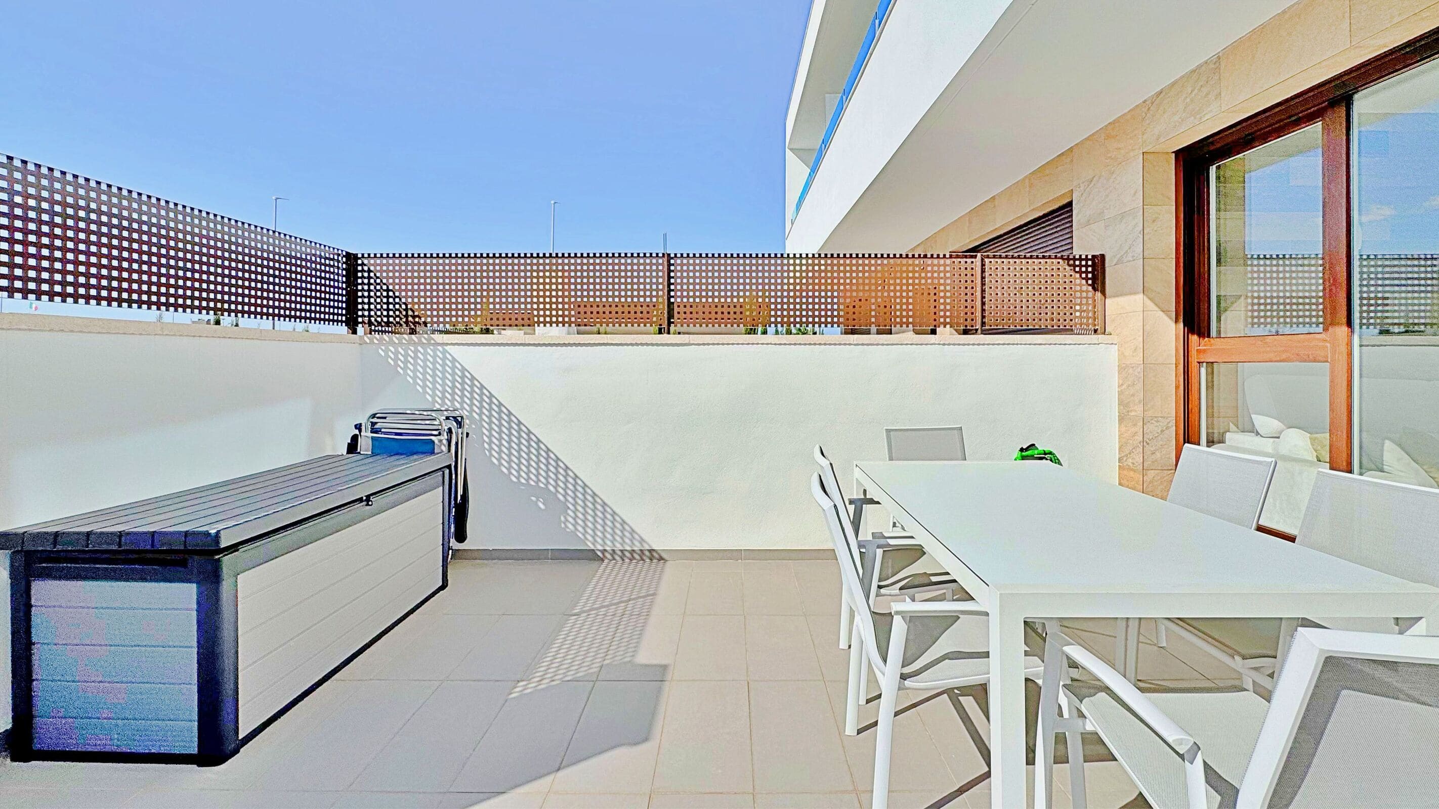 This three-bedroom, three-bathroom duplex townhouse is located in the exclusive residential area of