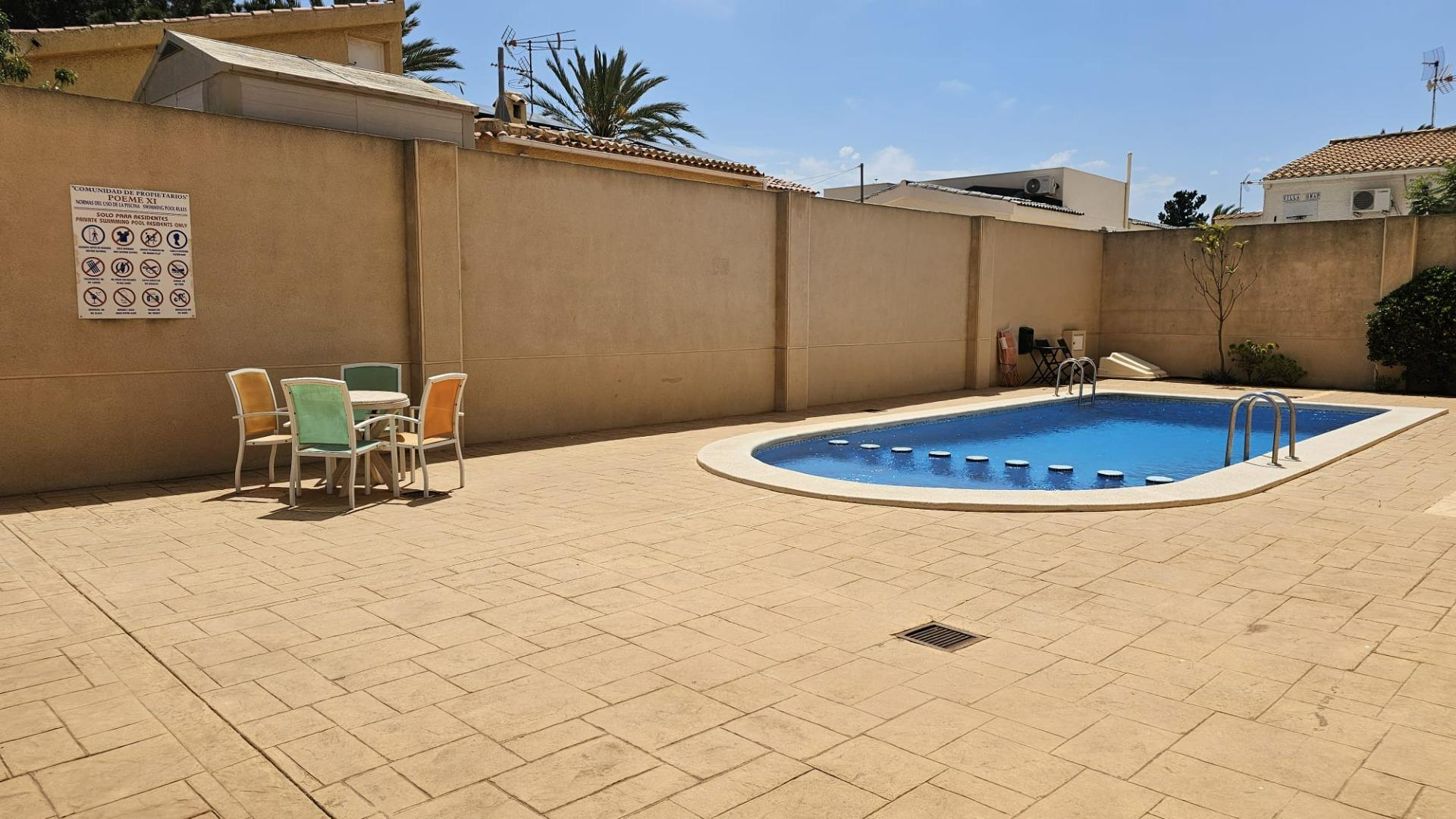Pool area in apartment for sale in Torrevieja