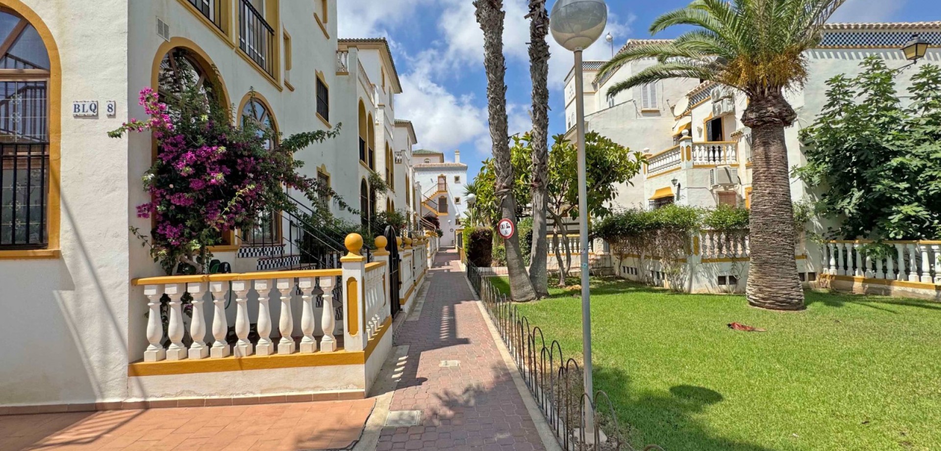 Pool area in duplex for sale in Torrevieja