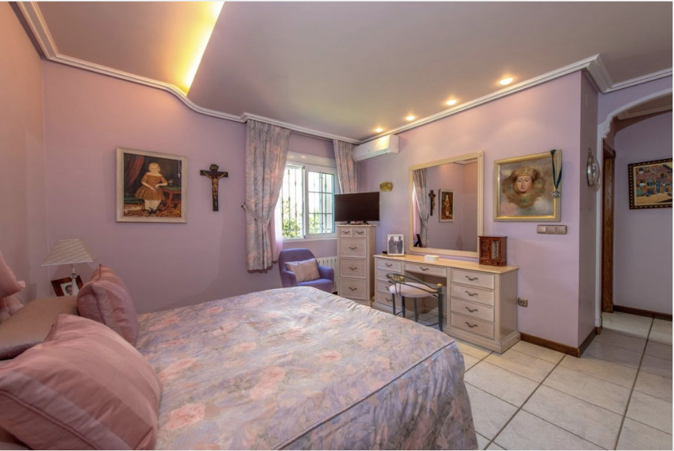 Pool area in villa for sale in La Mata