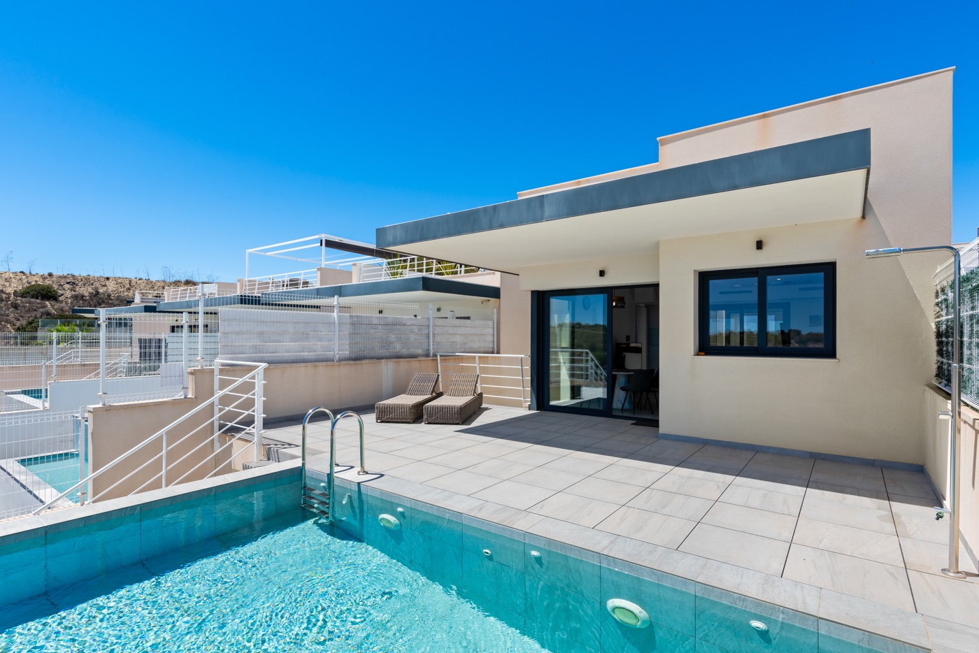 Pool area in villa for sale in San Miguel de Salinas