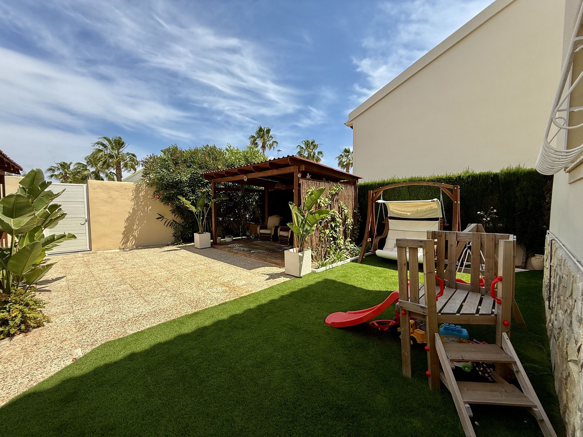 Pool area in villa for sale in Orihuela Costa