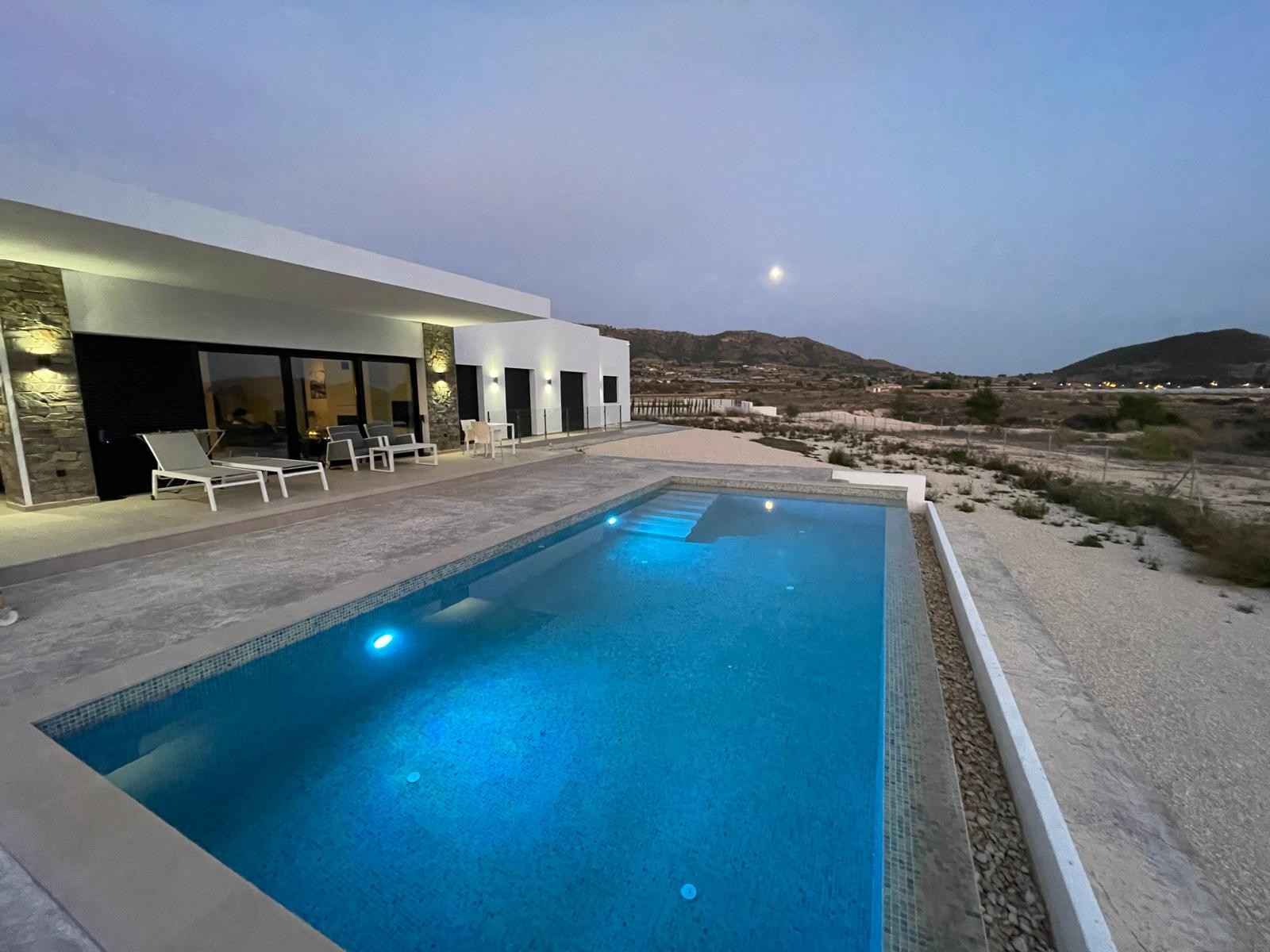 Pool area in villa for sale in Pinoso