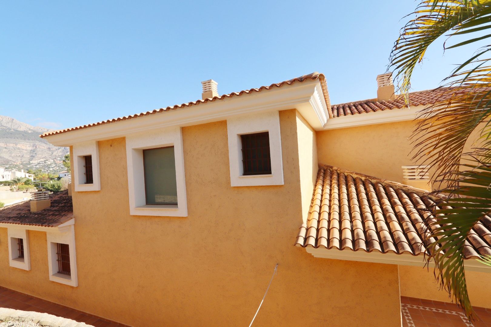Pool area in villa for sale in Altea